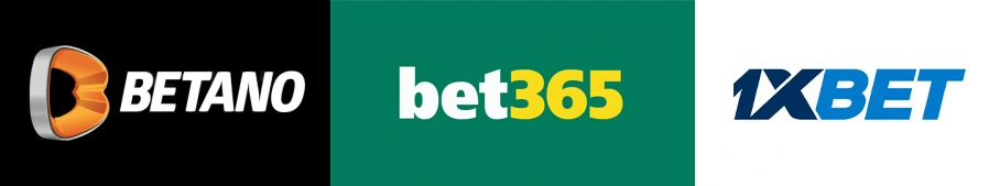 Betano logo, 1xBet logo, bet365 logo