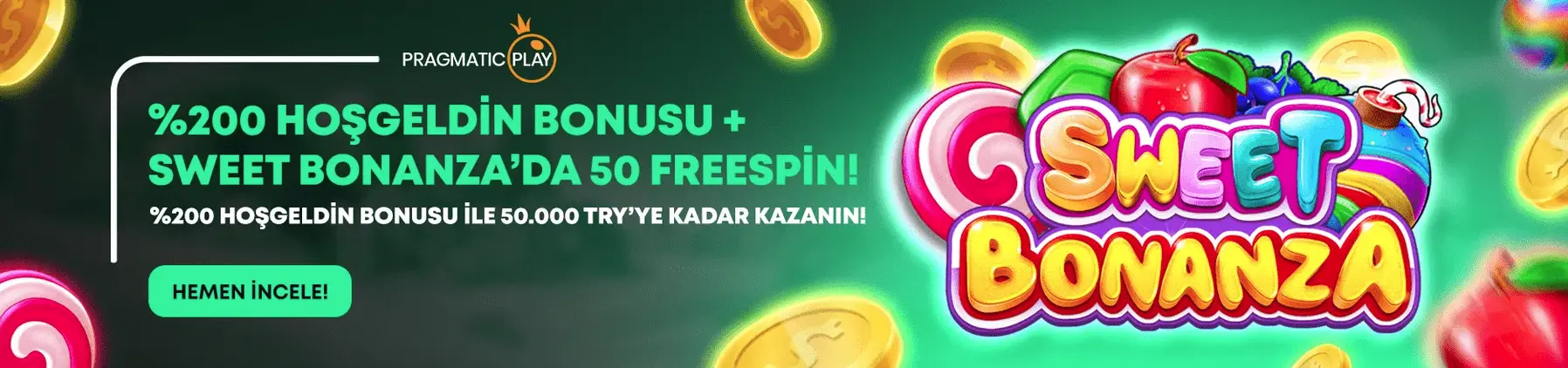 %200 Pragmatic Play Hoşgeldin Bonusu ve 50 Freespin